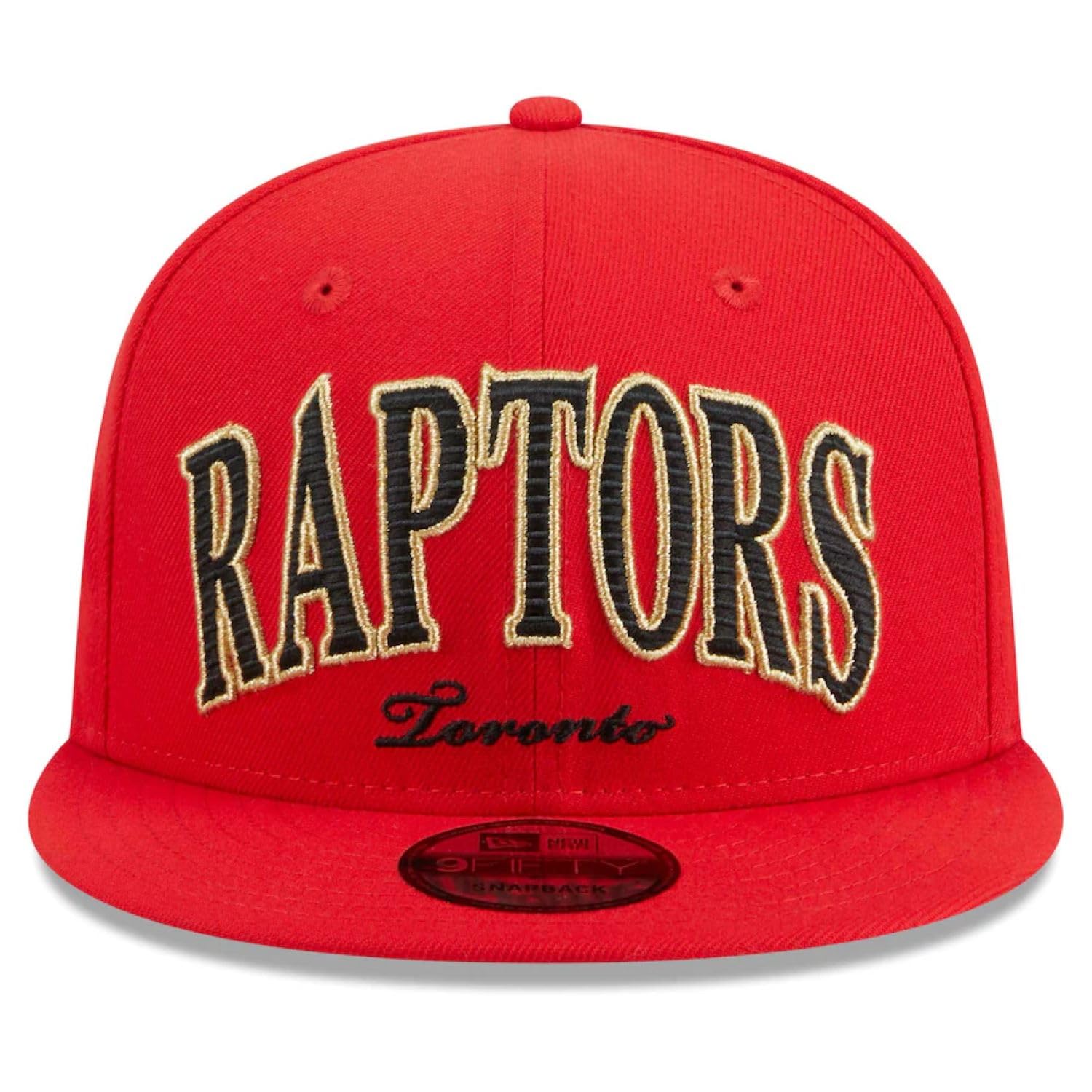 New Era NBA Toronto Raptors Golden Tall Text Throwback 9FIFTY Adjustable Snapback Hat - Red