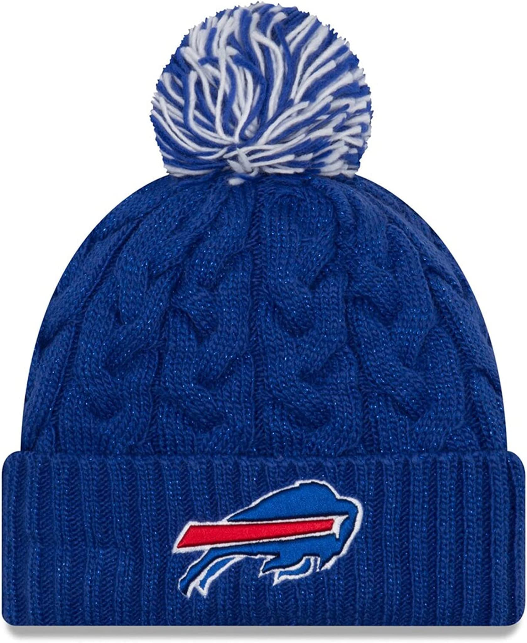 New Era Women's NFL Official Cozy Cable Knit Cuff Pom Beanie Hat