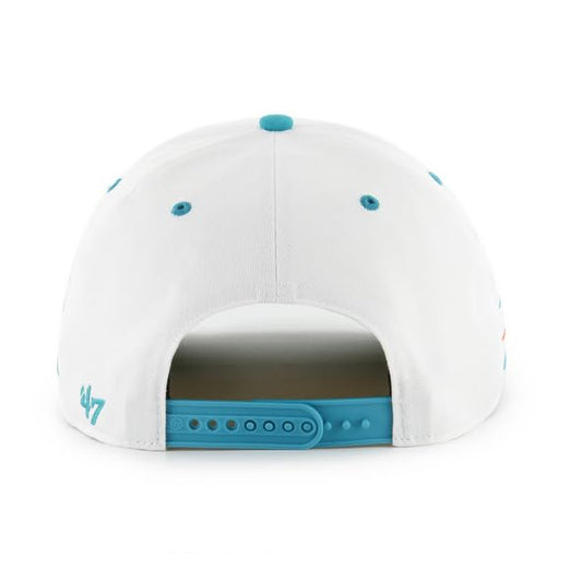 47 NFL Miami Dolphins Diamond Hitch RF Adjustable Snapback Hat - White