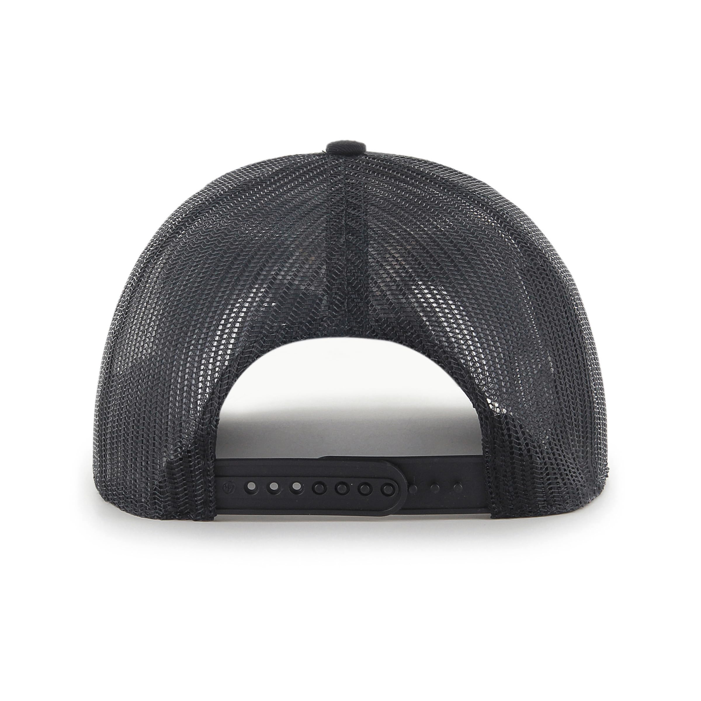 47 Blank Trucker Mesh Back Adjustable Curved Brim Snapback Cap - Black/Black