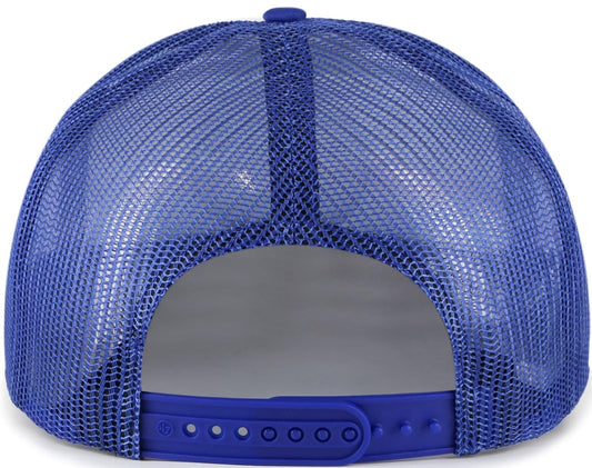 47 Brand Trucker MLB Toronto Blue Jays Cooperstown Wax Pack Express Foam Trucker Mesh Back Adjustable Hat - Blue/White