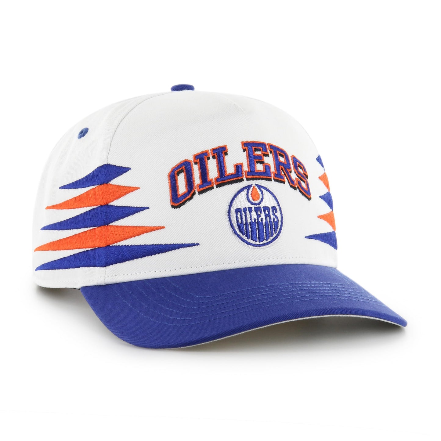 47 NHL Hitch Edmonton Diamond Cut Snapback Hat - White/Blue