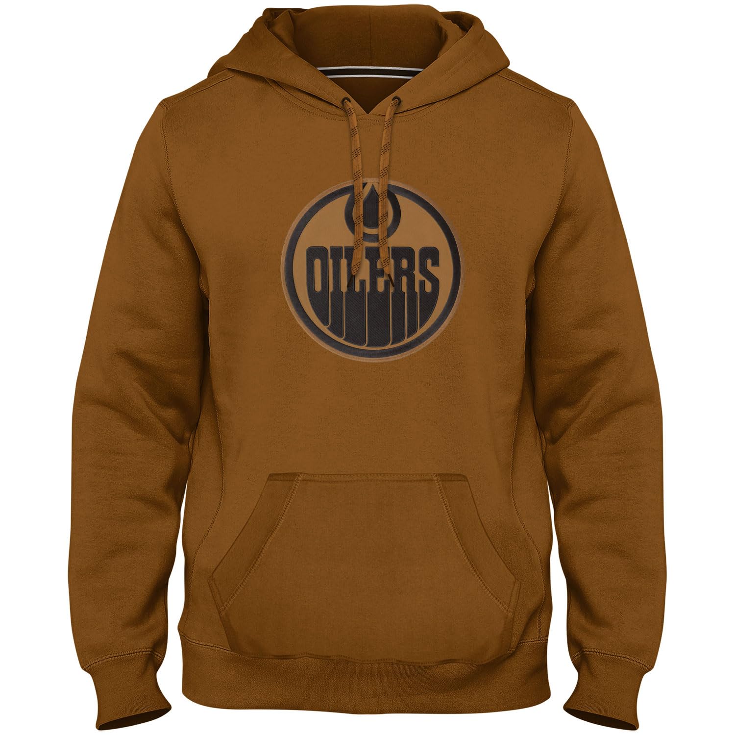 Edmonton Oilers NHL Express Twill Tonal Dune Logo Hoodie - Dune