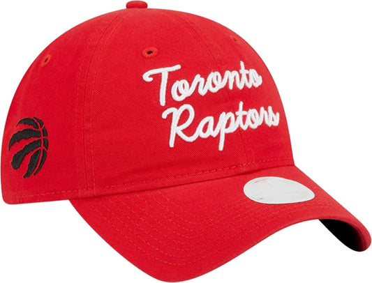 New Era NBA Toronto Raptors 9TWENTY Script Adjustable Red Curved Brim Hat