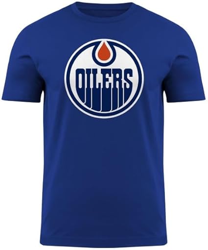 Bulletin NHL Edmonton Oilers Men's Team Logo Game Day Short Sleeve T-Shirt (Blue, X-Large)