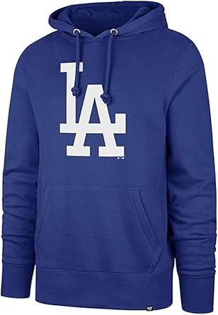 '47 MLB Men's Team Primary Logo Pullover Hoodie Sweatshirt, Los Angeles Dodgers, X-Large
