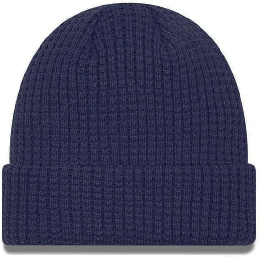 New Era NHL Unisex-Adult Primary Logo Waffle Knit Cold Weather Cuffed Beanie Hat, Toronto Maple Leafs - Blue, One Size
