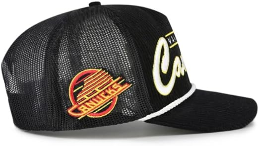 47 NHL Vancouver Mesh Double Header Rope Adjustable Snapback Hat - Black