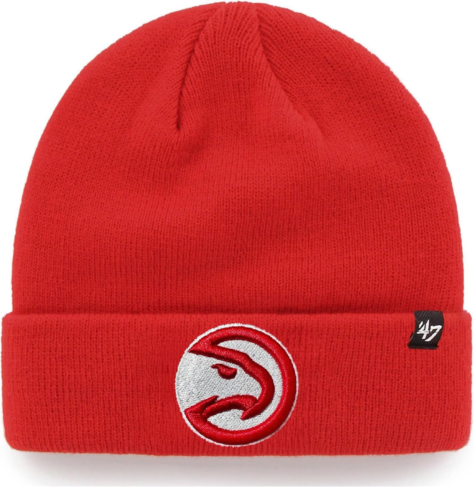 47 NBA Unisex-Adult Primary Logo Cuffed Knit Primary Logo Team Color Beanie Hat Cold Weather Hat, One Size