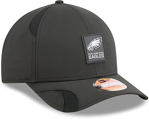 New Era Men's NFL 2025 Sideline M-Crown 9FORTY Adjustable Hat (CA/US, Alpha, One Size, Black, Philadelphia Eagles)