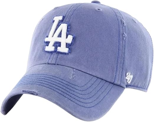 47 MLB Weathered Clean Up Adjustable Hat - Blue (CA/US, Alpha, One Size, Los Angeles, Blue)