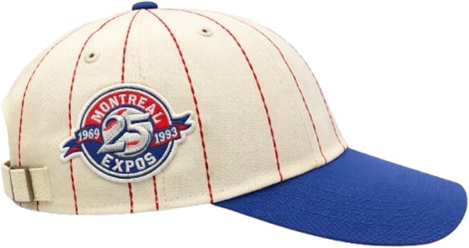 47 MLB Rawlings Pinstripe Clean Up Adjustable Hat - Beige (CA/US, Alpha, One Size, Montreal, Beige)