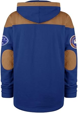 47 NFL Buffalo Golden Age Winbgback Lacer Hoodie - Blue/Brown (CA/US, Alpha, Small, Regular, Regular, Blue)