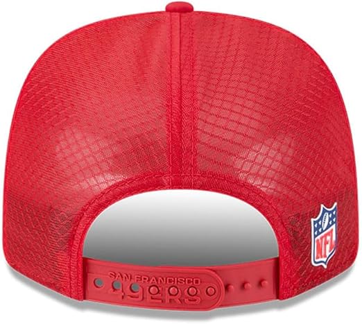 New Era 9SEVENTY NFL 2025 Sideline Trucker Adjustable Snapback Hat (CA/US, Alpha, One Size, Red, San Francisco 49ers)