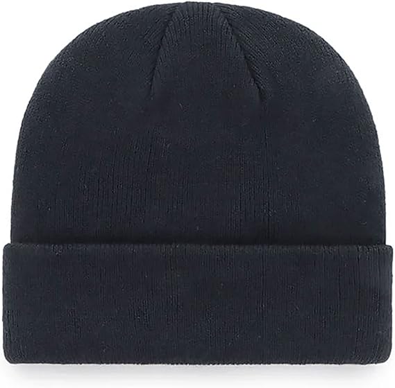 '47 Seattle Kraken Mens Womens Raised Cuff Knit Stretch Fit Navy Light Blue Logo Beanie, One Size, Navy, One Size