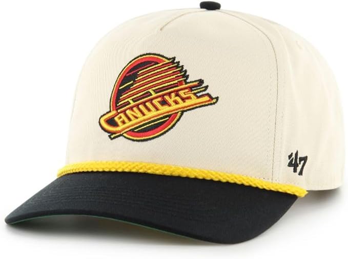 47 NHL Vancouver Natural Rope TT Hitch Adjustable Snapback Hat - Beige/Black