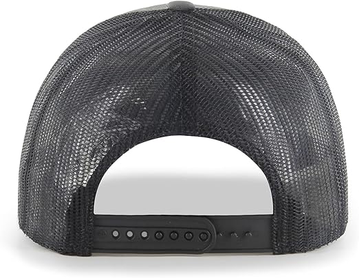 47 Trucker Blank Mesh Back Adjustable Curved Brim Snapback Cap - Charcoal/Black