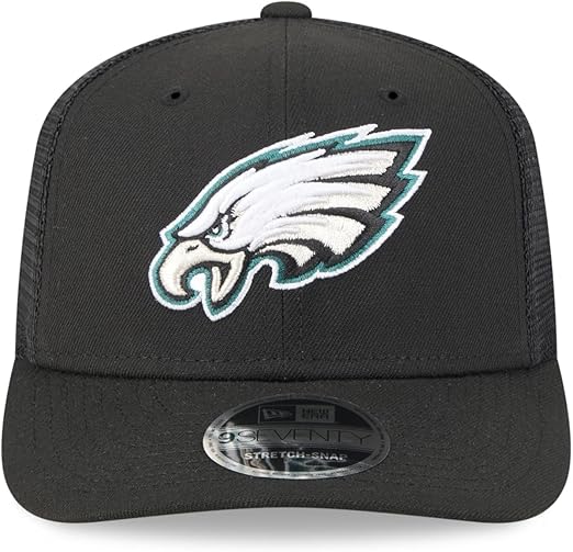 New Era 9SEVENTY 2025 NFL Team Collection Adjustable Stretch-Snap Hat (CA/US, Alpha, One Size, Philadelphia Eagles, Black)