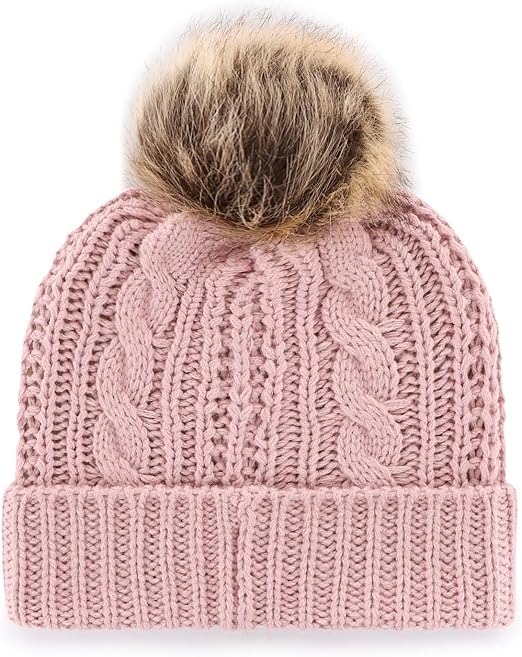 47 NBA Toronto Meeko Cuff Knit Toque with Pom - Dusty Rose