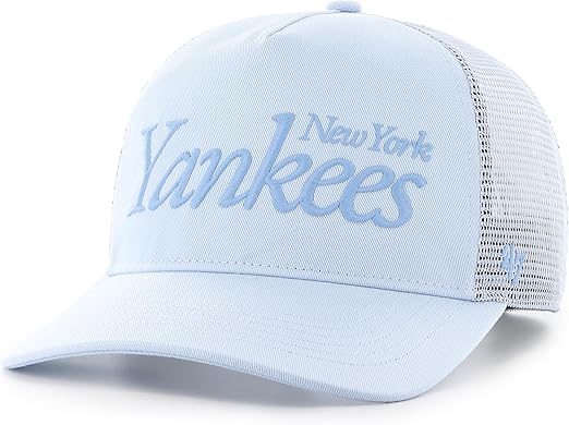47 Hitch MLB New York Foundation Script Mesh Snapback Hat - Powder Blue
