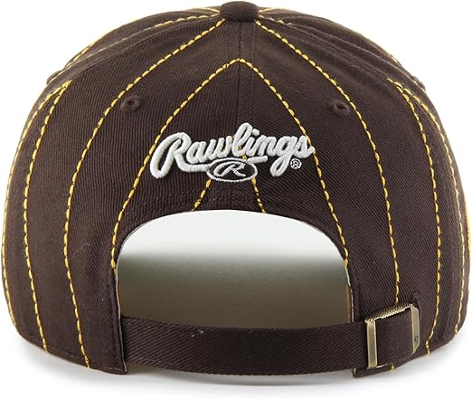 47 MLB San Diego Rawlings Pinstripe Hitch Adjustable Snapback Hat - Brown