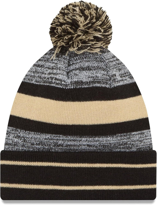 NFL New Orleans Saints Pom Knit Beanie, One Size, Black