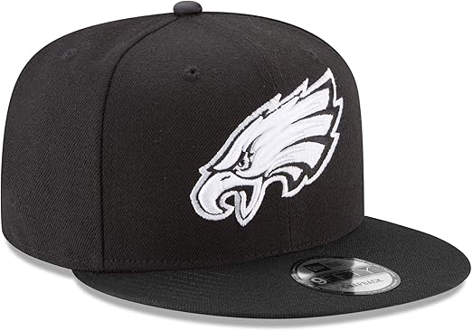New Era 9FIFTY NFL 2025 Team Collection Adjustable Snapback Hat - Black/White (CA/US, Alpha, One Size, Black/White, Philadelphia Eagles)
