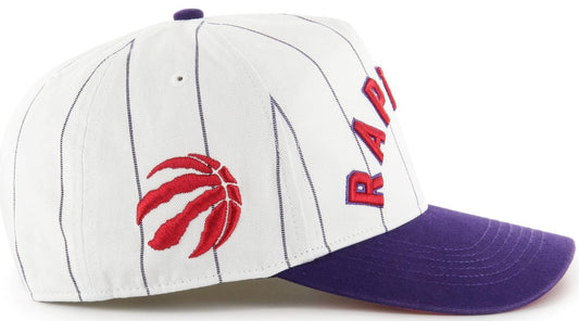 47 Hitch Toronto Raptors Double Header Pinstripe Side Patch Snapback - White