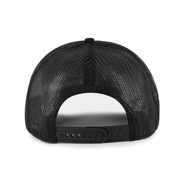 47 NFL Detroit Mesh Double Header Rope Adjustable Snapback Hat - Black