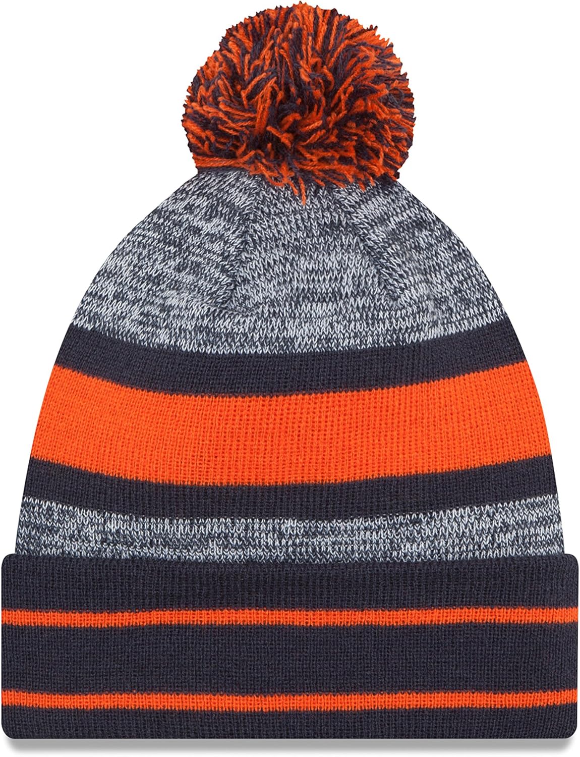 NFL Chicago Bears Pom Knit Beanie, One Size, Orange