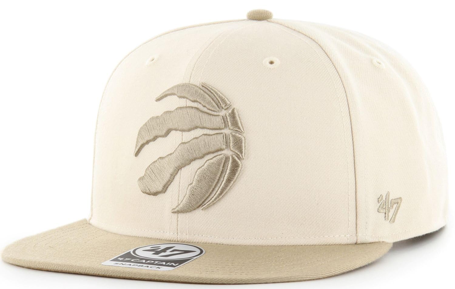 47 Sure Shot Captain Toronto Raptors NBA Sierra Sidepatch Snapback - Cream