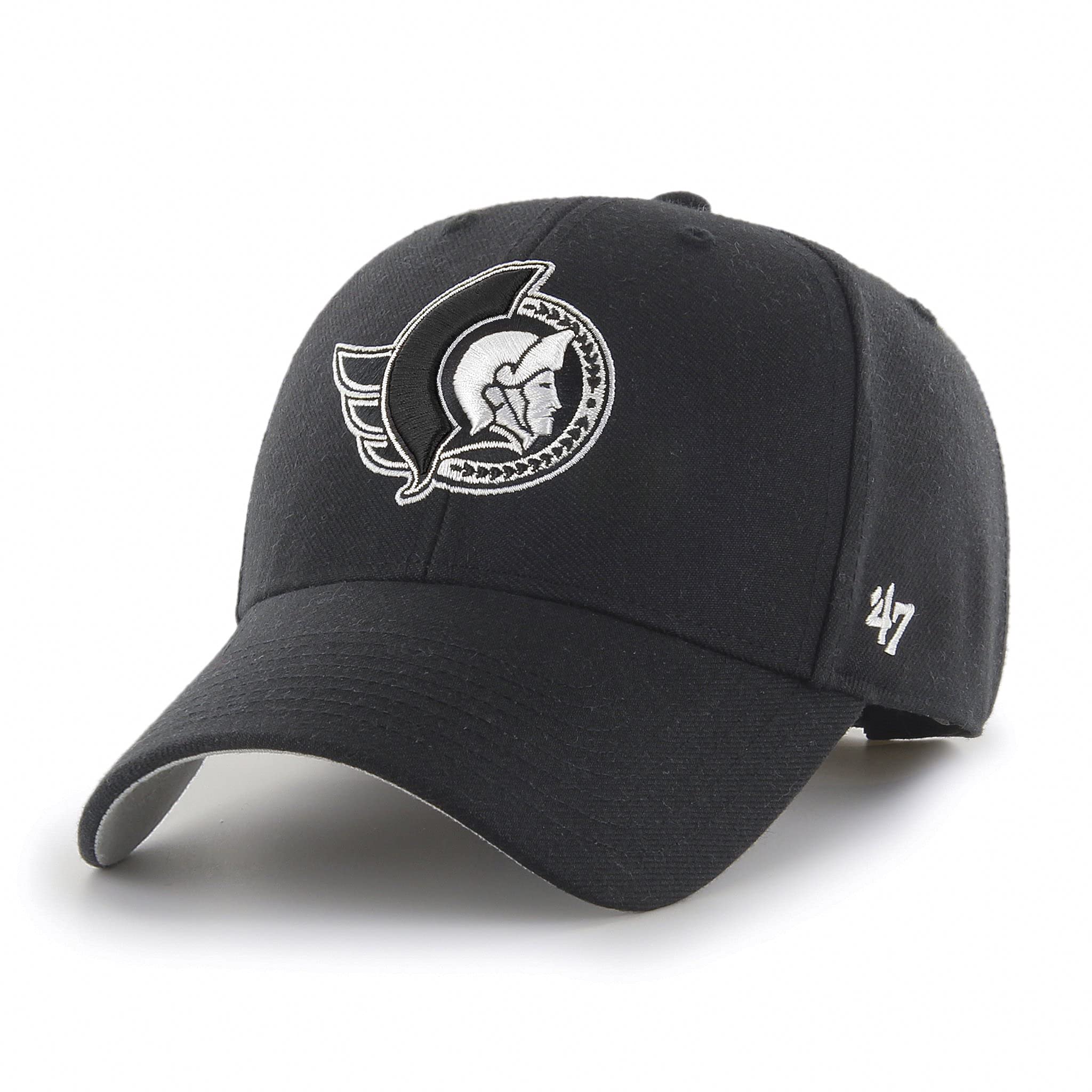 Senators Ottawa 47 NHL MVP Black White Structured Adjustable Strap One Size Fits Most Hat Cap