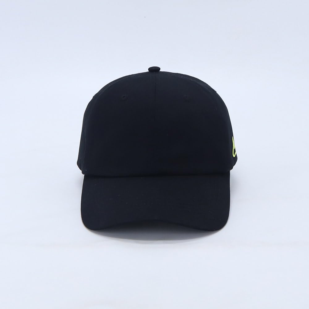 LEADING SPORTS Blank Dad Hat, Black-Adjustable, Black/Yellow, One Size