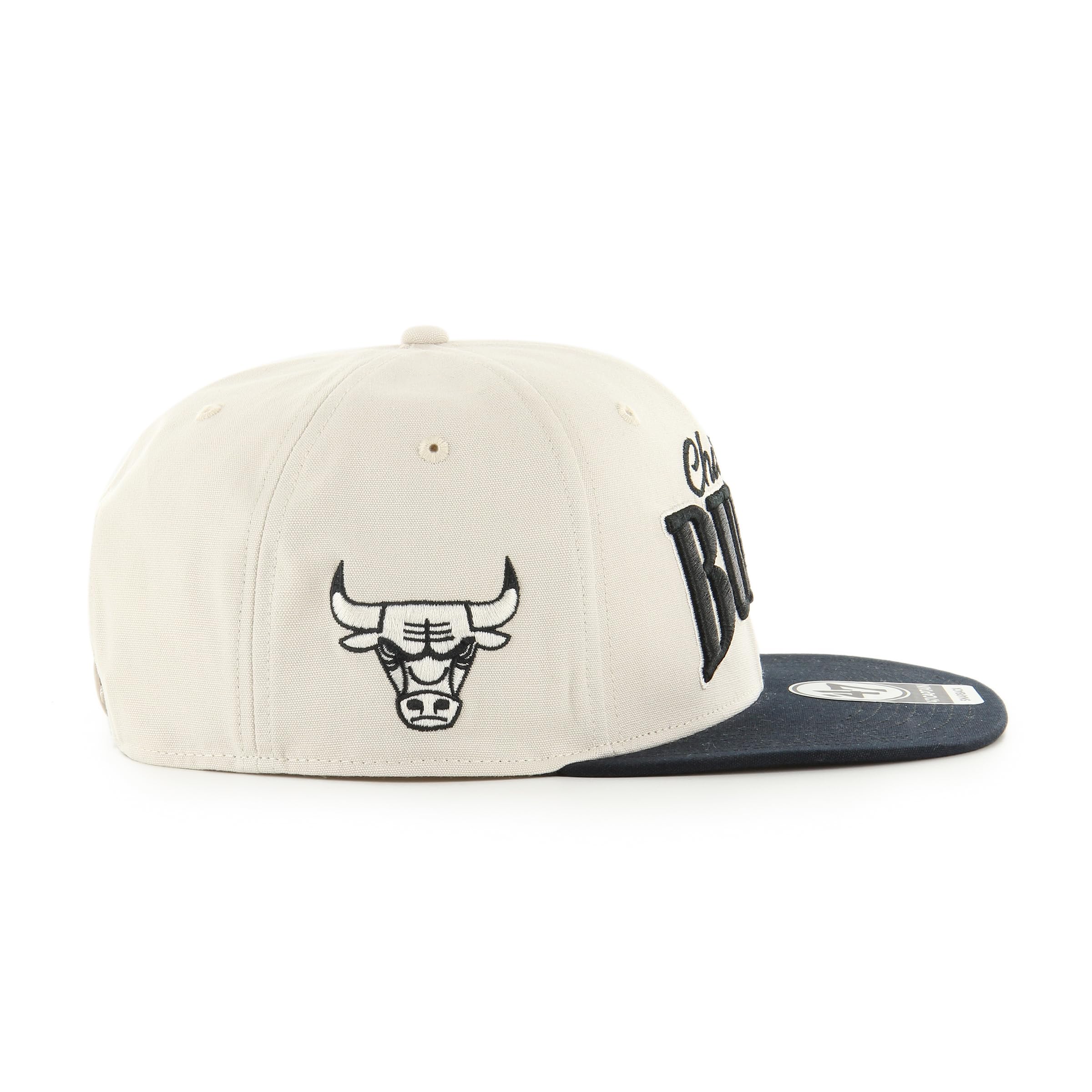 47 Brand Hat Chicago Bulls Cream/Navy Chandler Captain Snapback Hat- Adjustable