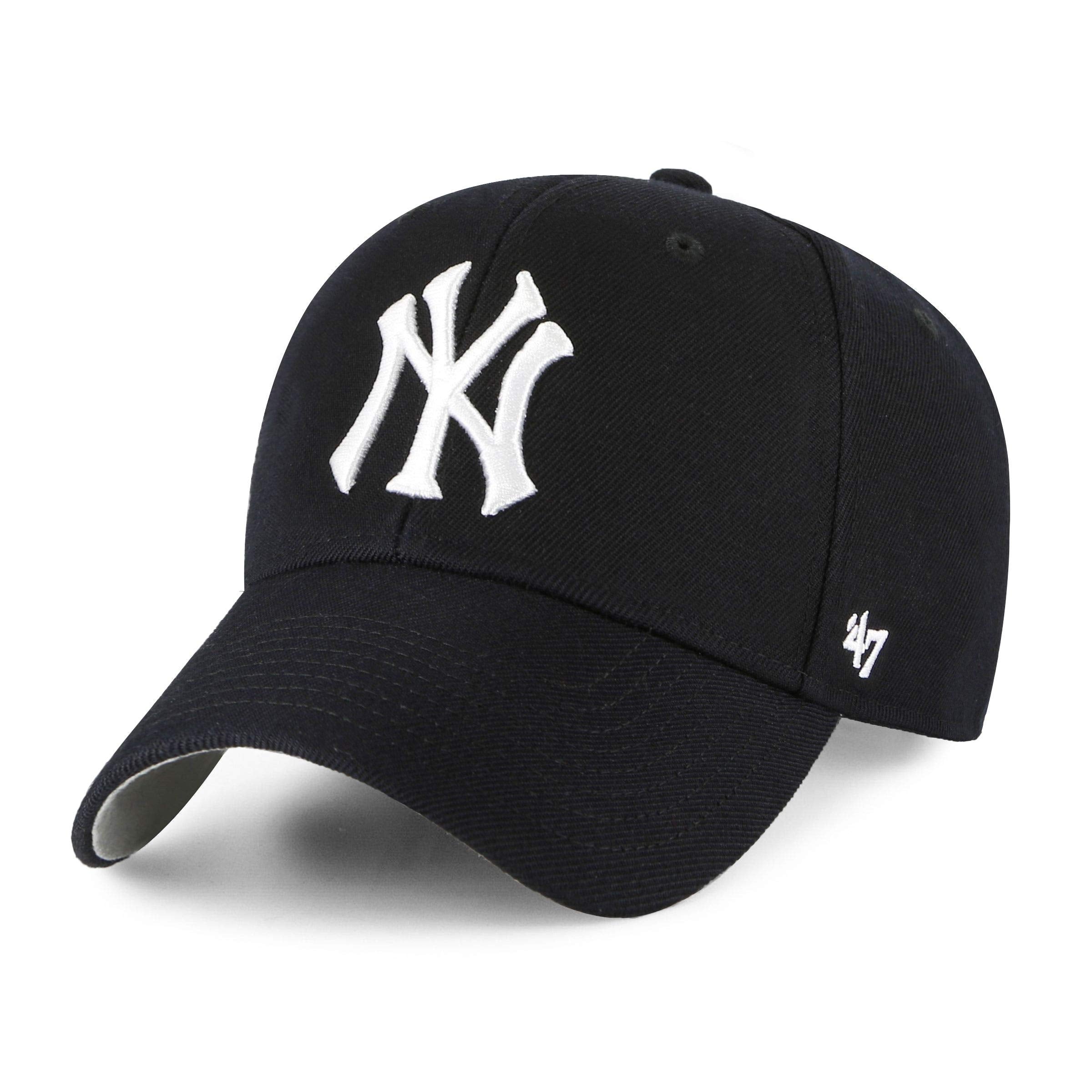 Compatible with New York Yankees Black & White '47 MVP Adjustable Cap Hat MLB Baseball One Size Fits Most
