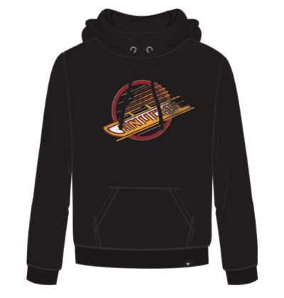 47 Men's Compatible with Canucks Vintage Skate Logo Headline Imprint Pullover Hoodie - Small Black