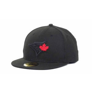 New Era Toronto Blue Jays MLB Black on Black Fashion 59FIFTY Cap Hat (7 1/8)