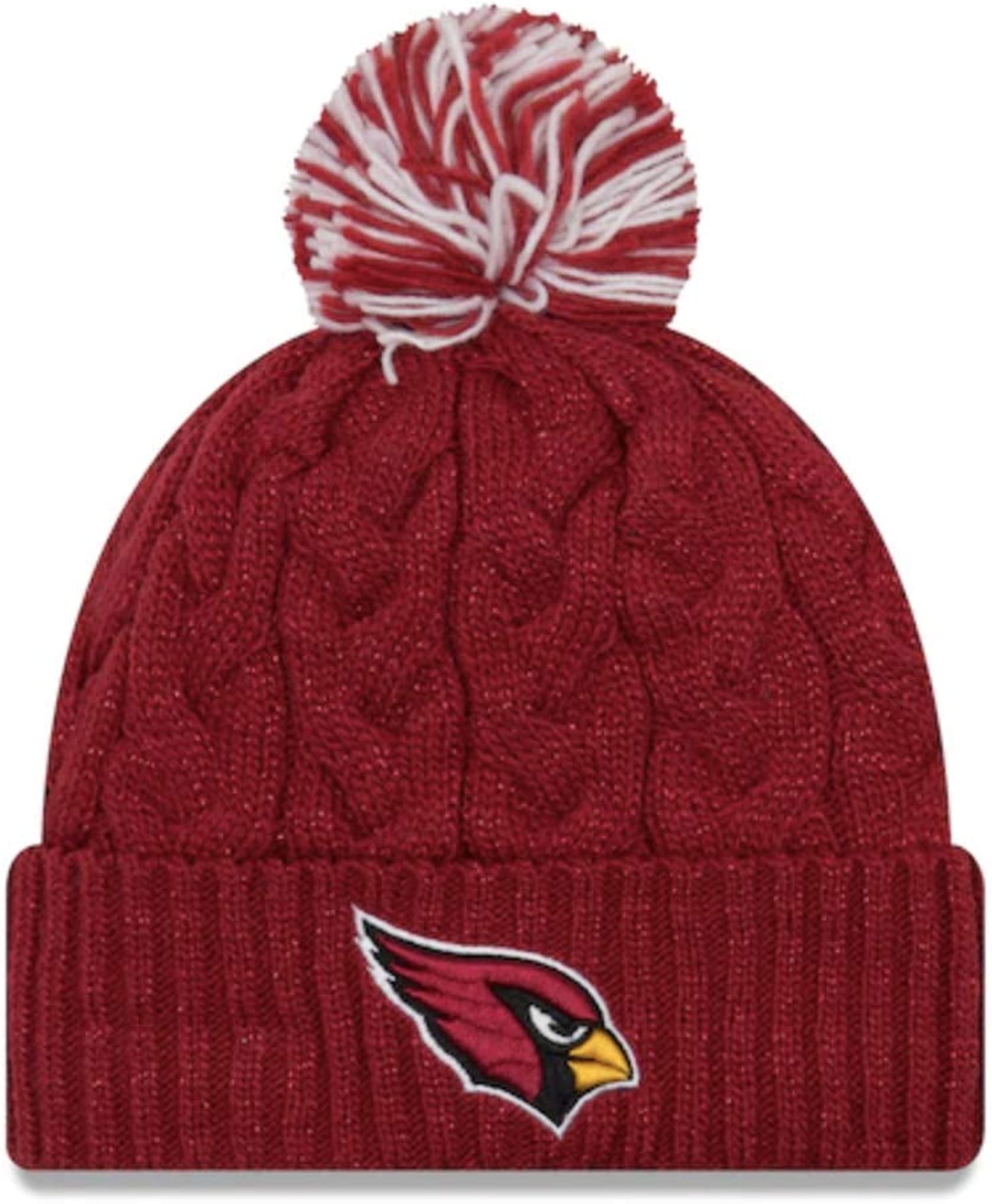 New Era Women's NFL Official Cozy Cable Knit Cuff Pom Beanie Hat