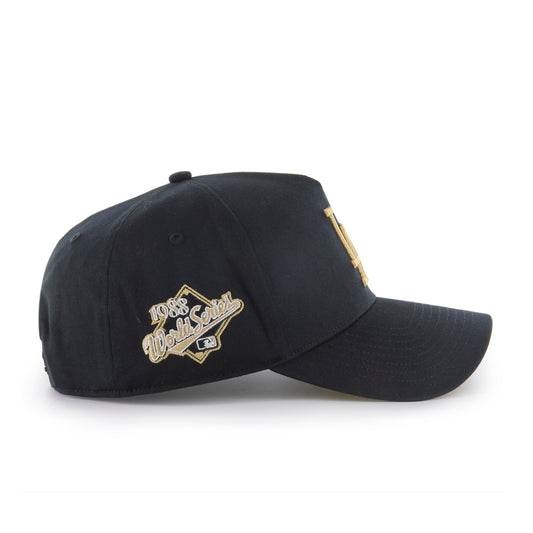 47 Los Angeles Dodgers Sure Shot MVP Hitch 1988 World Series Side Patch Snapback - Black and Gold