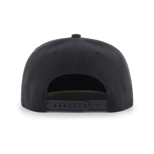 47 Blank Captain Adjustable Flatbrim Snapback Hat - Black