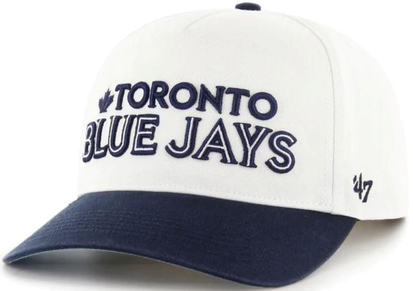 47 Hitch MLB Toronto Blue Jays Double Header Script Shot Snapback Hat - White