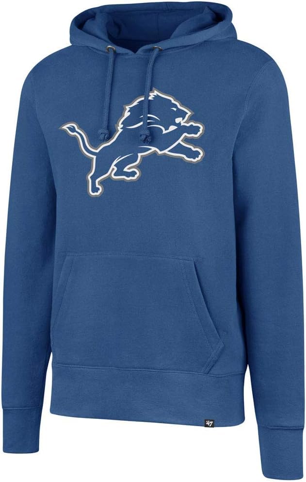 47 Brand Men's Detroit Lions Imprint Hoodie- Large Blue