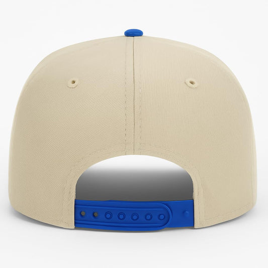 New Era MLB Toronto Blue Jays 9FIFTY Snapback Hat, Two-Tone Beige and Blue, Cotton Baseball Cap