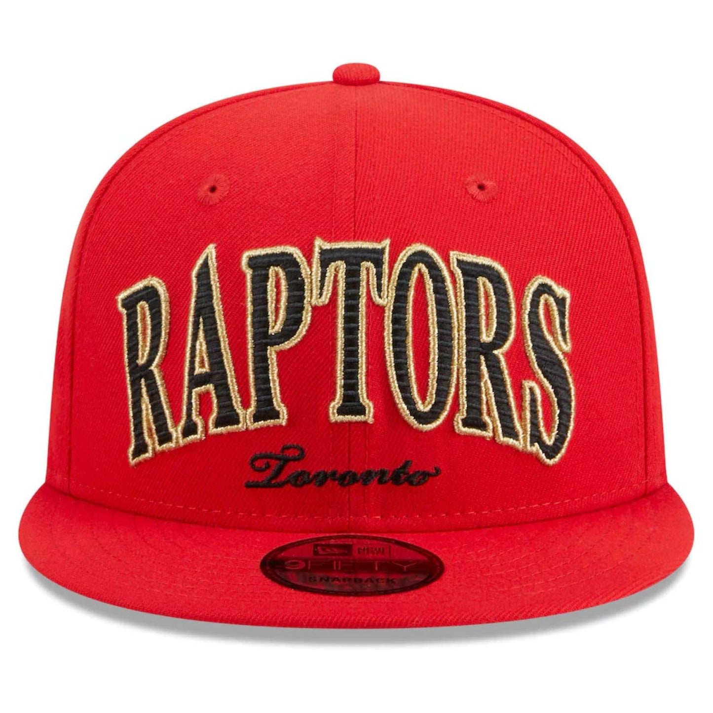 New Era NBA Toronto Raptors Golden Tall Text Throwback 9FIFTY Adjustable Snapback Hat - Red