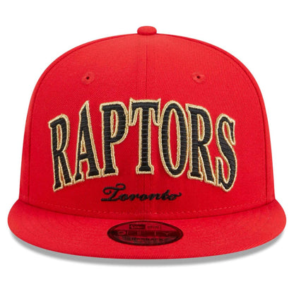 New Era NBA Toronto Raptors Golden Tall Text Throwback 9FIFTY Adjustable Snapback Hat - Red