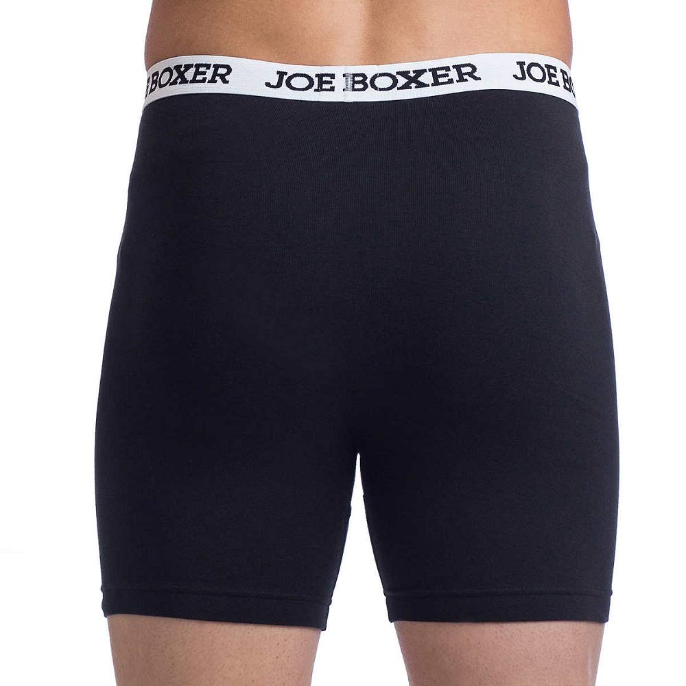 Joe Boxer Men's Boxer Briefs 4-Pack (Large, Black)