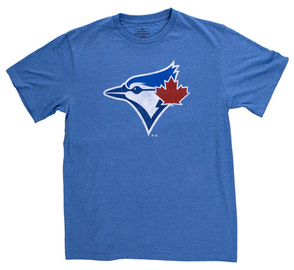 Bulletin MLB Mens Toronto Blue Jays Vintage Style Distressed Primary Logo Heathered T-Shirt