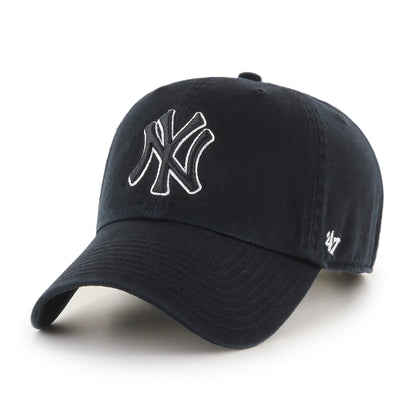 47 Clean Up MLB New York Adjustable Hat - Black/White