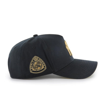 47 New York Yankees Sure Shot MVP DT Deluxe Sidepatch Adjustable Snapback Hat - Black/Gold