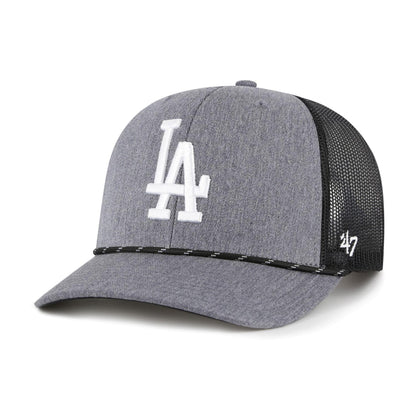 47 Trucker MLB Los Angeles Carbon Rope Adjustable Mesh Back Cap - Grey
